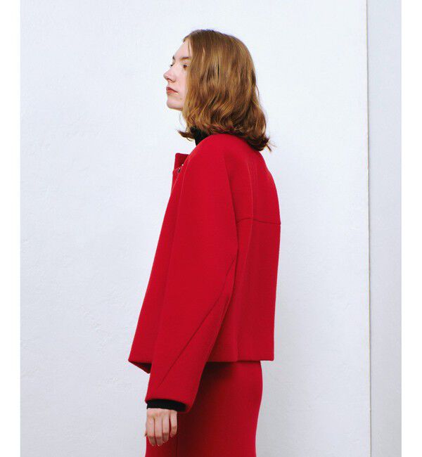 allureville「ショートビーバーノーカラージャケット」|ノーカラージャケット|