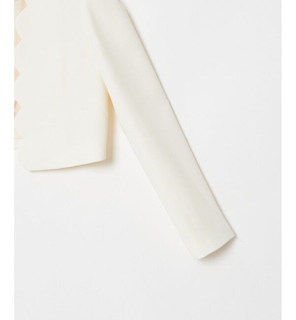 LOULOU WILLOUGHBY「【LOULOU WILLOUGHBY】ダブルクロススカラップジャケット」|ノーカラージャケット|