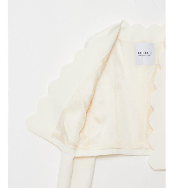 LOULOU WILLOUGHBY「【LOULOU WILLOUGHBY】ダブルクロススカラップジャケット」|ノーカラージャケット|