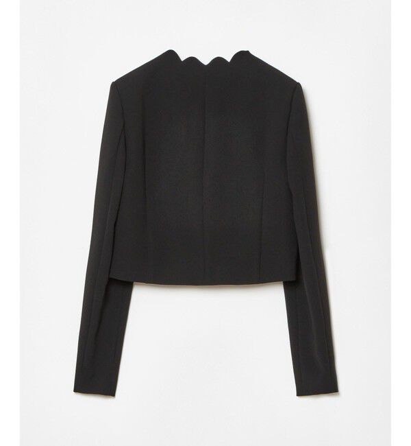 LOULOU WILLOUGHBY「【LOULOU WILLOUGHBY】ダブルクロススカラップジャケット」|ノーカラージャケット|