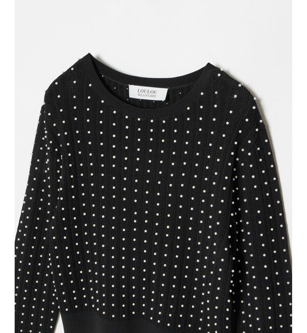 LOULOU WILLOUGHBY「【LOULOU WILLOUGHBY】パールスタッズプルオーバー」|ニット・セーター|