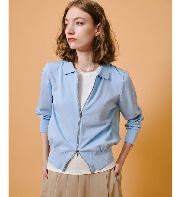 allureville「布帛コンビニットブルゾン」|カーディガン|