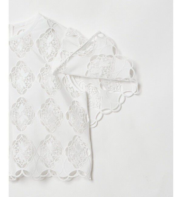 LOULOU WILLOUGHBY「【LOULOU WILLOUGHBY】タフタシシュウフレアスリーブブラウス」|シャツ・ブラウス|