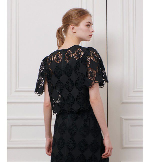 LOULOU WILLOUGHBY「【LOULOU WILLOUGHBY】タフタシシュウフレアスリーブブラウス」|シャツ・ブラウス|