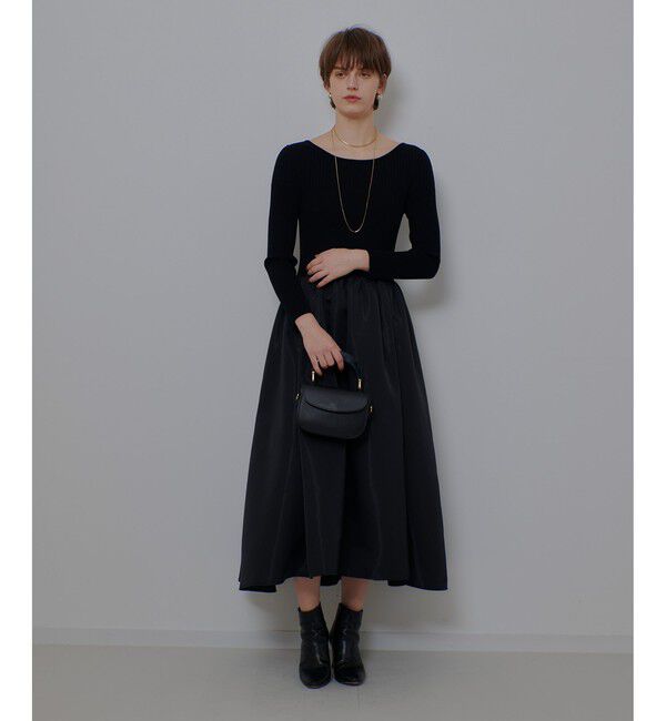 allureville「タフタドッキングニットワンピース」|ワンピース|