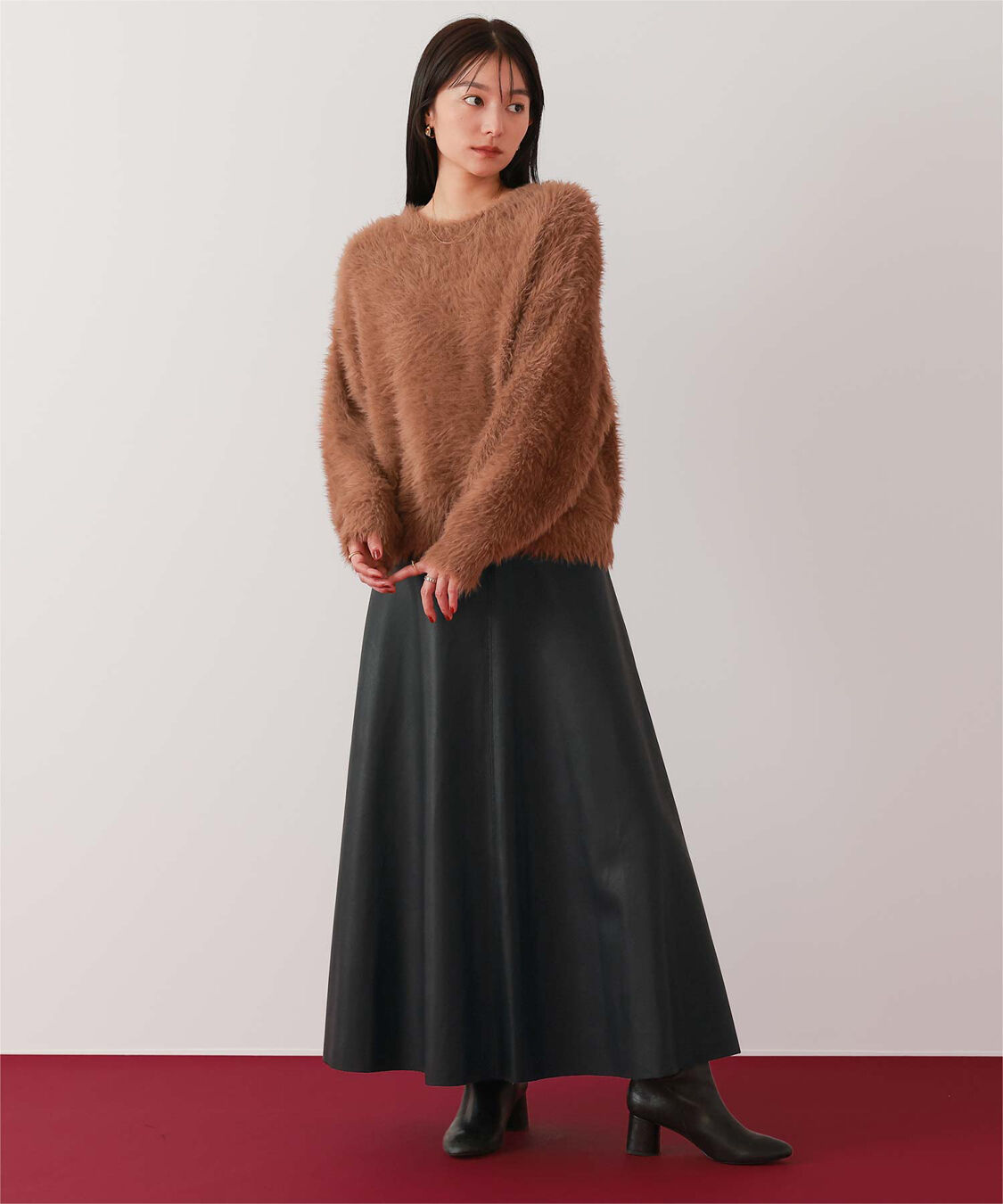 ur's「フェイクレザーフレアスカート」|スカート|