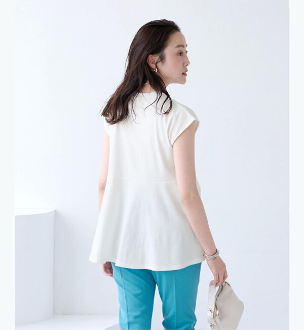 ur's「汗染み防止ペプラムフレンチスリーブTシャツ」|Tシャツ・カットソー|