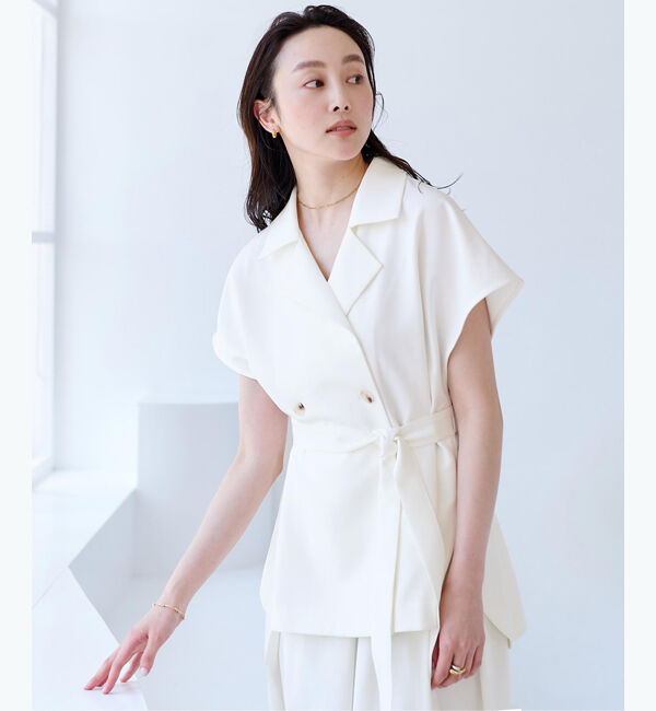 ur's「トレンチデザインジレ/ブラウス」|シャツ・ブラウス|ホワイト