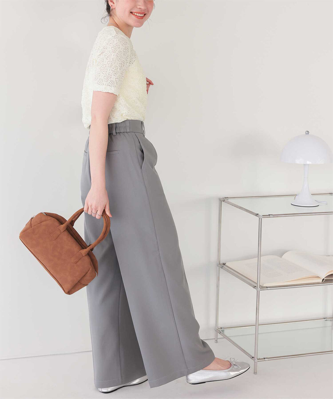 titivate「ハーフスリーブレーストップス」|Tシャツ・カットソー|