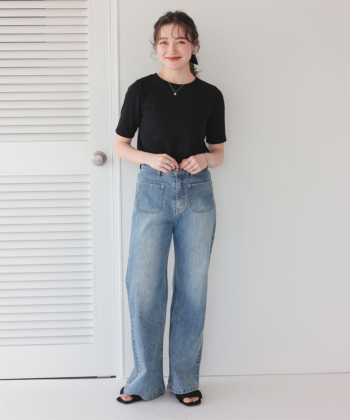 titivate「ハートカット刺繍前後2wayハーフスリーブTシャツ」|Tシャツ・カットソー|