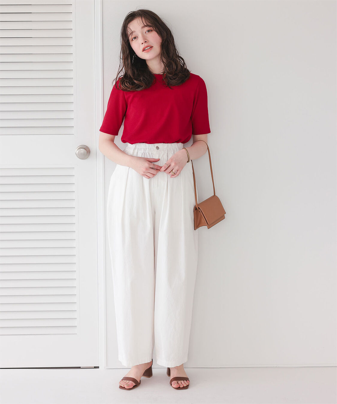 titivate「ハートカット刺繍前後2wayハーフスリーブTシャツ」|Tシャツ・カットソー|