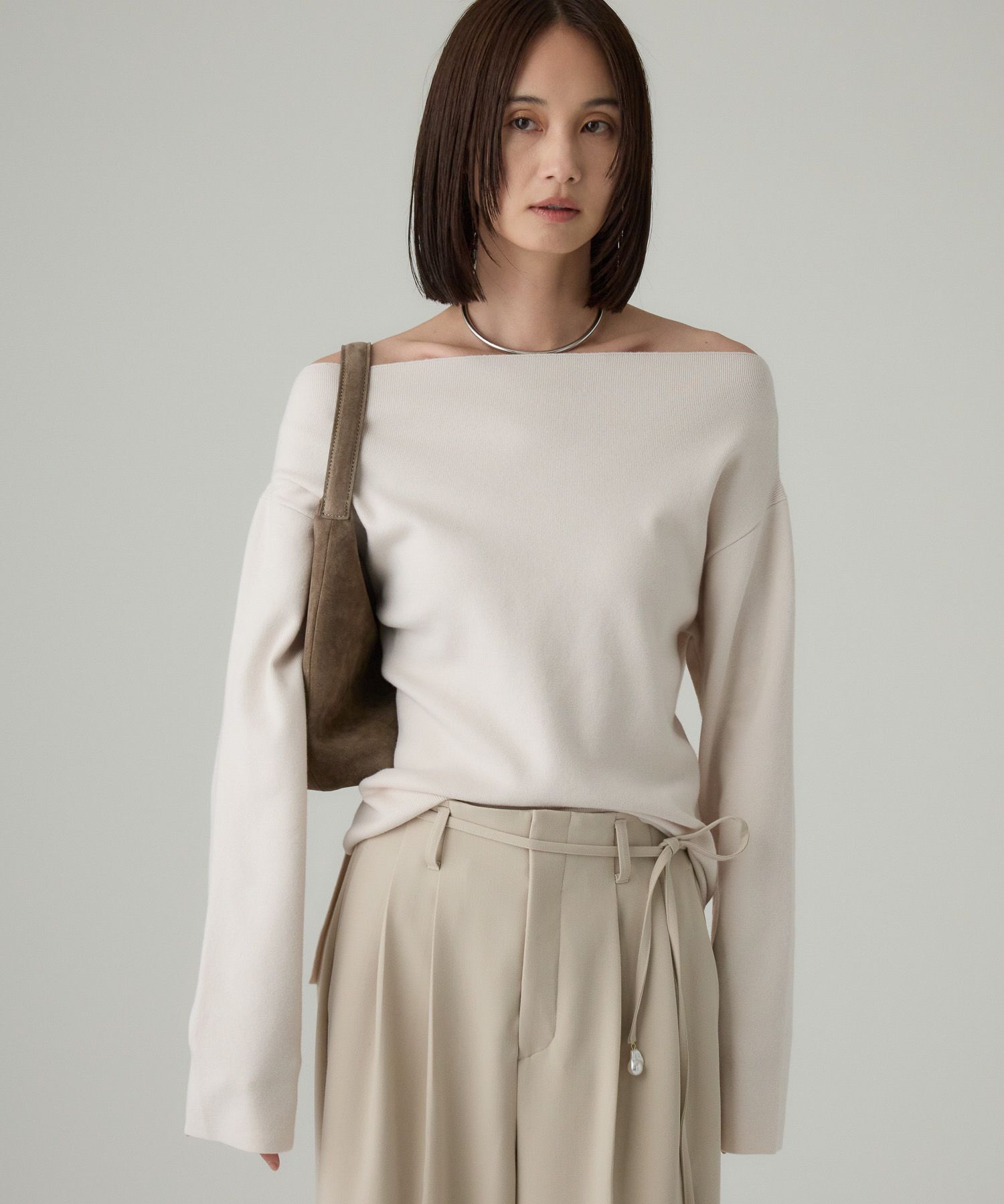 BABYLONE「オフショルハイゲージプルオーバー」|ニット・セーター|