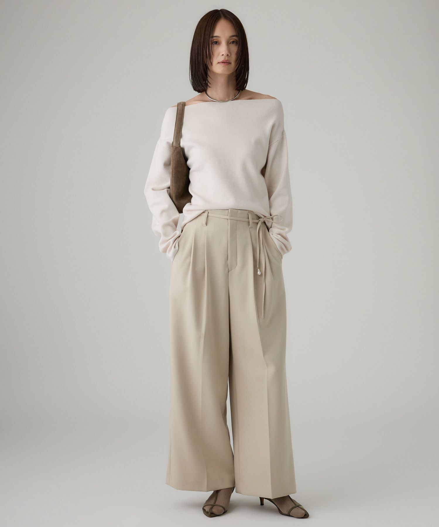 BABYLONE「オフショルハイゲージプルオーバー」|ニット・セーター|