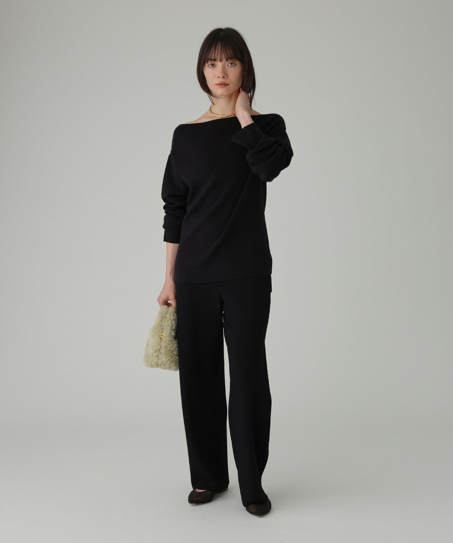 BABYLONE「オフショルハイゲージプルオーバー」|ニット・セーター|