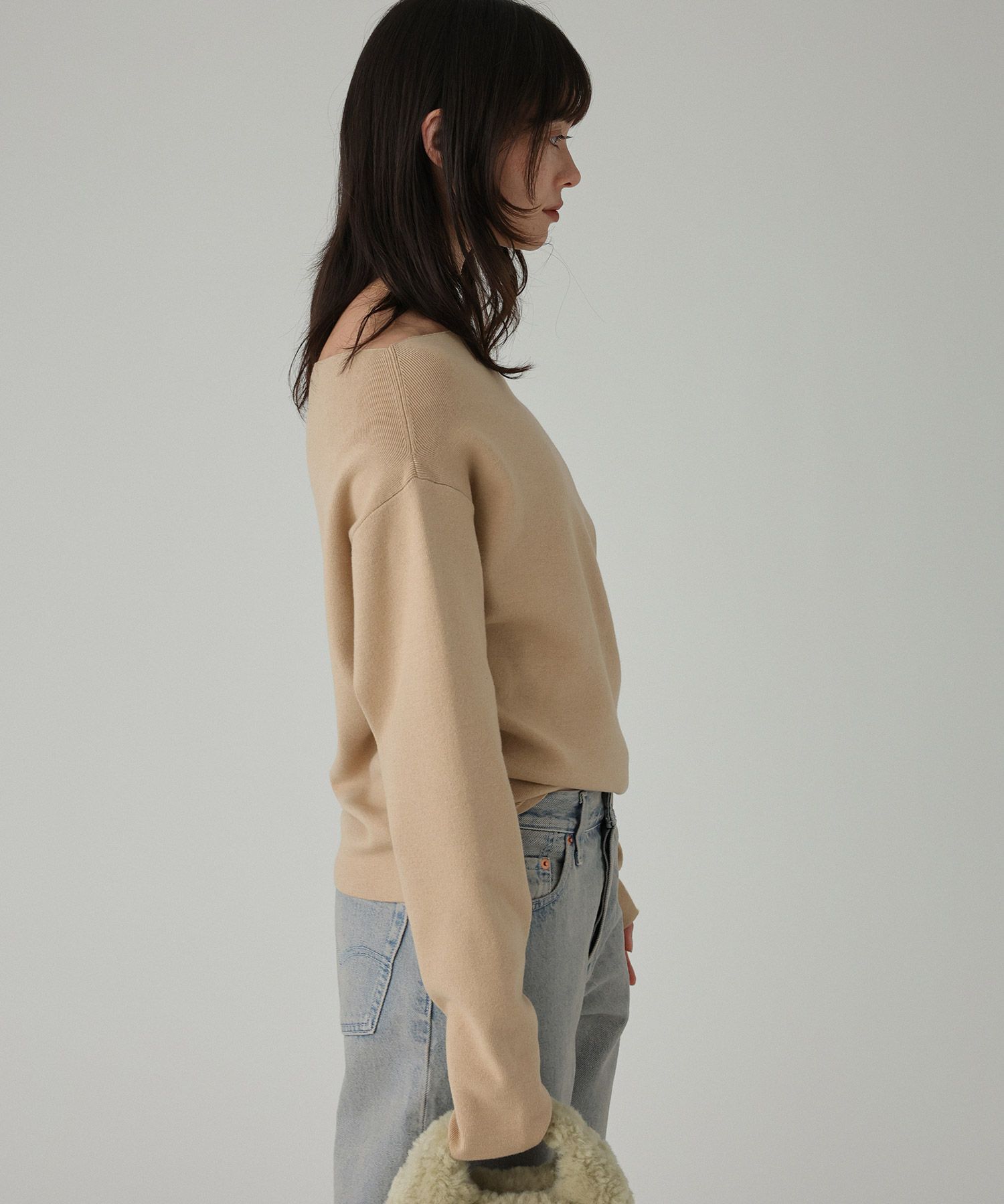 BABYLONE「オフショルハイゲージプルオーバー」|ニット・セーター|