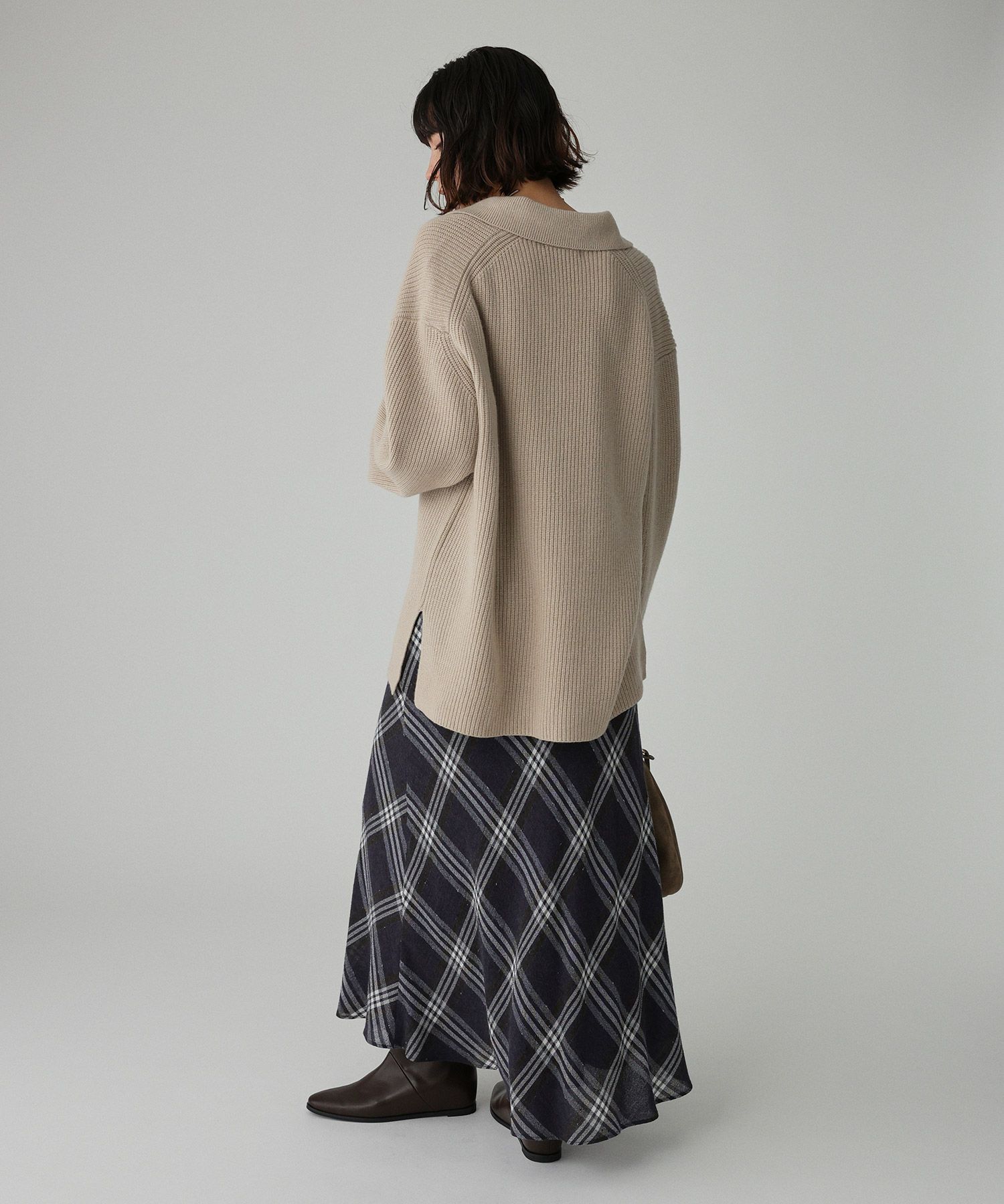 BABYLONE「スキッパーミドルゲージニットプルオーバー」|ニット・セーター|