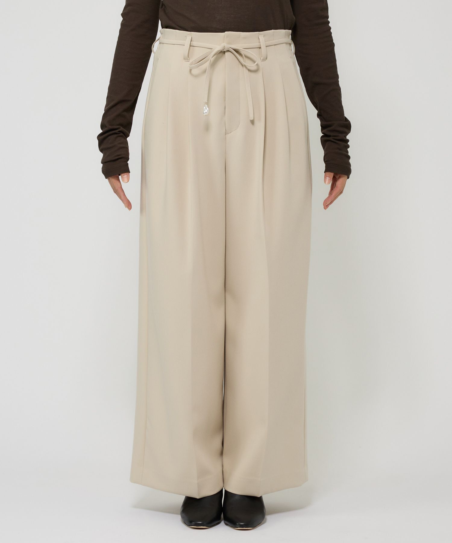 BABYLONE「【多機能素材】ベルト付きタックイージーパンツ」|その他|