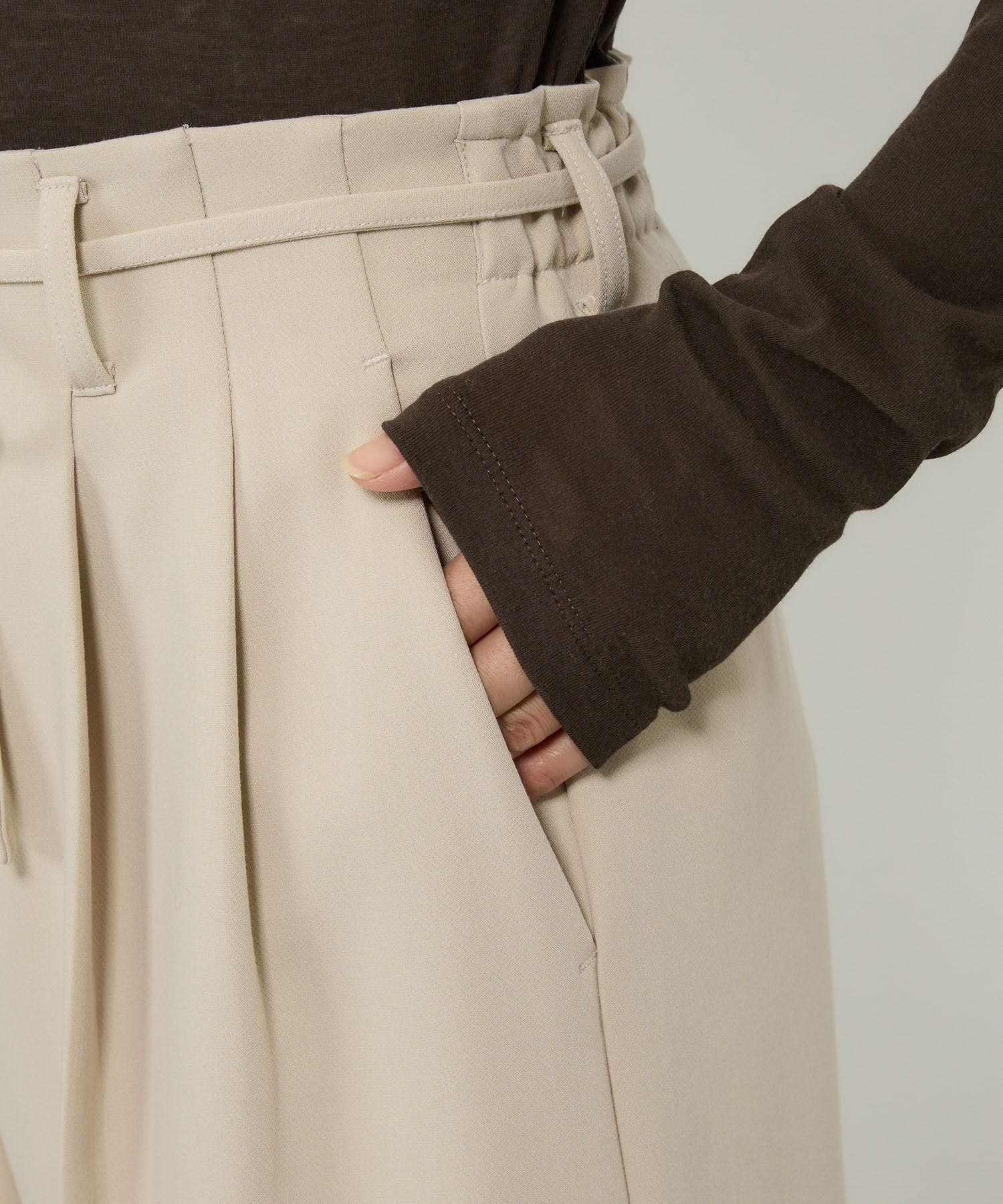 BABYLONE「【多機能素材】ベルト付きタックイージーパンツ」|その他|