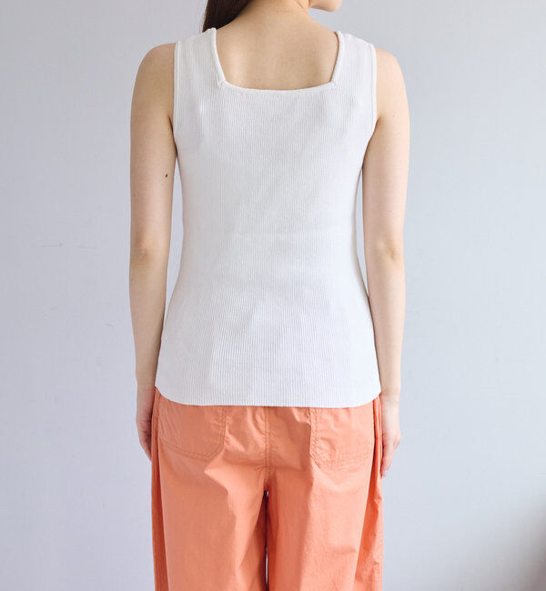  「【Du noir】リネンタッチスクエアネックタンクトップ」|タンクトップ|