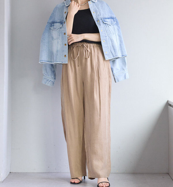  「【Du noir】リネンタッチスクエアネックタンクトップ」|タンクトップ|