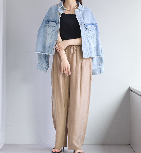  「【Du noir】リネンタッチスクエアネックタンクトップ」|タンクトップ|