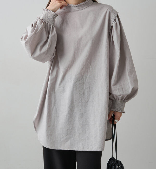  「衿フリルシャーリングブラウス」|シャツ・ブラウス|