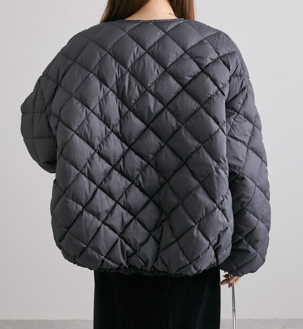  「【リバーシブル】リサイクルダウンノーカラージャケット」|ダウン|