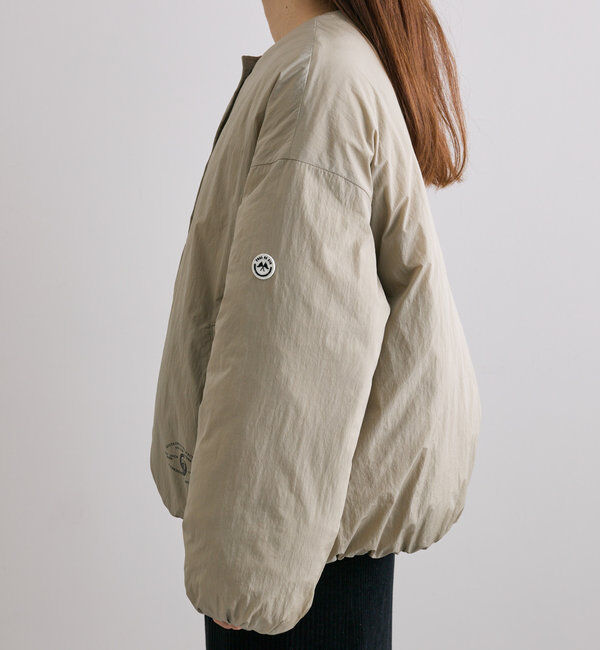  「【リバーシブル】リサイクルダウンノーカラージャケット」|ダウン|