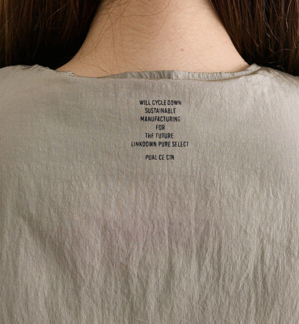  「【リバーシブル】リサイクルダウンノーカラージャケット」|ダウン|