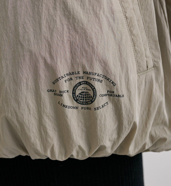  「【リバーシブル】リサイクルダウンノーカラージャケット」|ダウン|