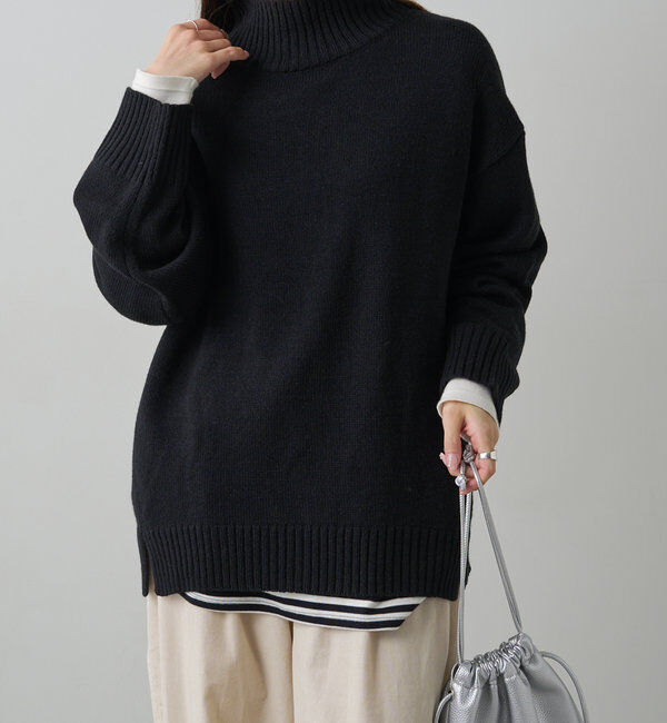  「【手洗いOK】ハンドウォッシャブルハイネックニット」|ニット・セーター|