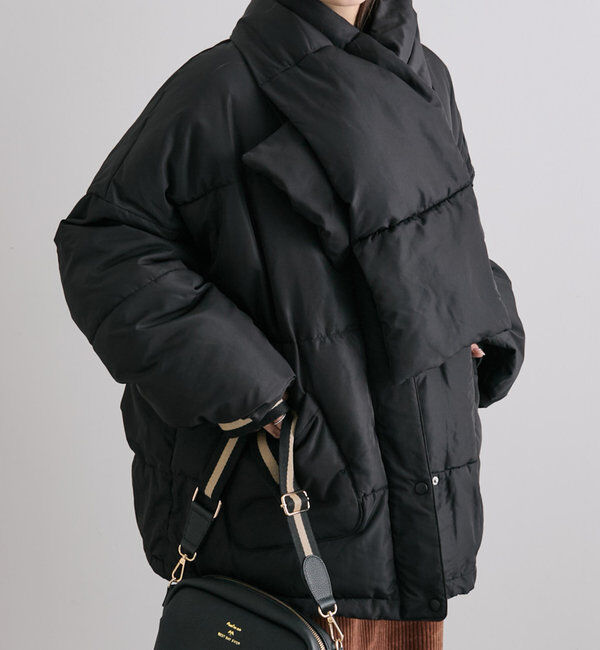  「【WEB限定】マフラー付きノーカラーフェイクダウンジャット」|ダウン|