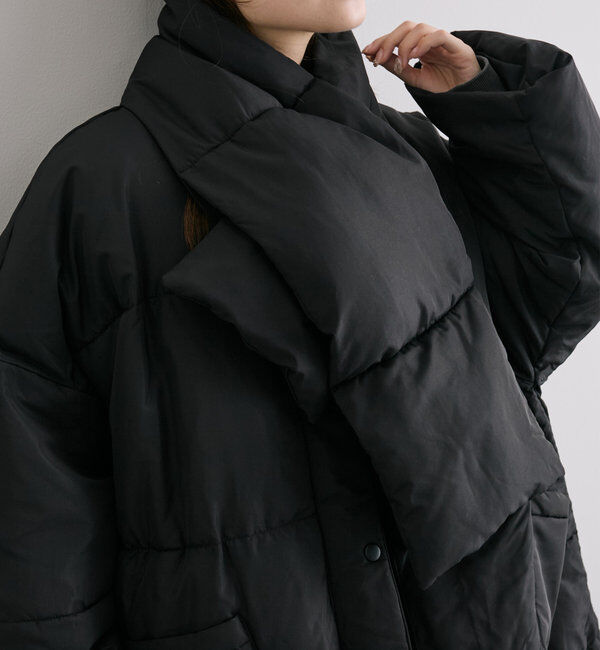  「【WEB限定】マフラー付きノーカラーフェイクダウンジャット」|ダウン|