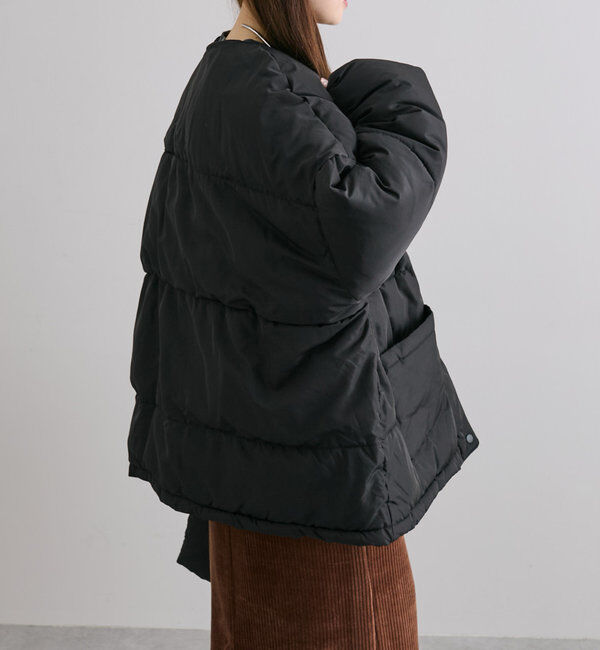  「【WEB限定】マフラー付きノーカラーフェイクダウンジャット」|ダウン|