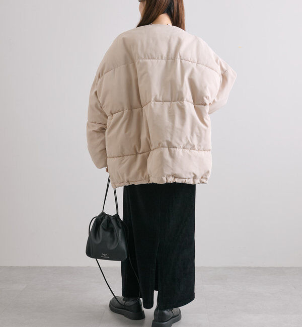  「【WEB限定】マフラー付きノーカラーフェイクダウンジャット」|ダウン|