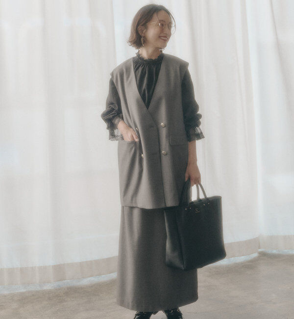  「襟袖レースプチハイネックブラウス」|プルオーバー|