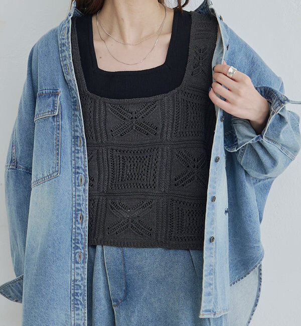  「すかし編みニットビスチェ」|ニット・セーター|