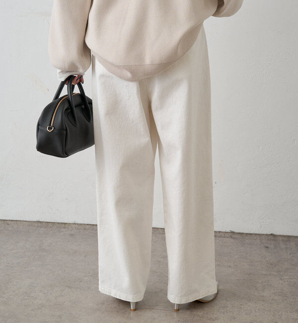  「ベルト付きリラックスデニムパンツ」|デニム|