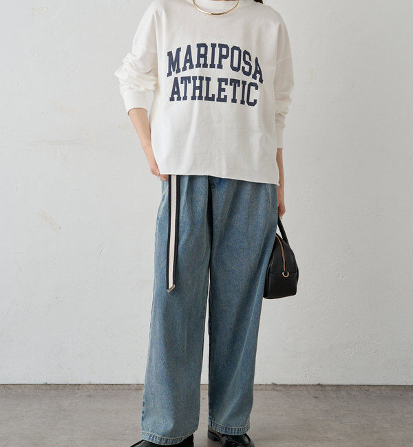  「ベルト付きリラックスデニムパンツ」|デニム|