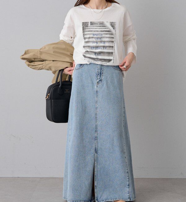  「綿レーヨンデニムスカート」|スカート|