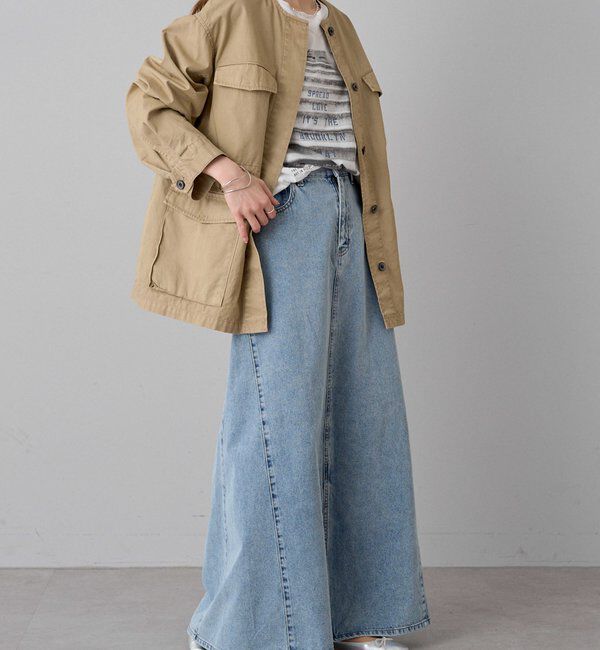  「綿レーヨンデニムスカート」|スカート|