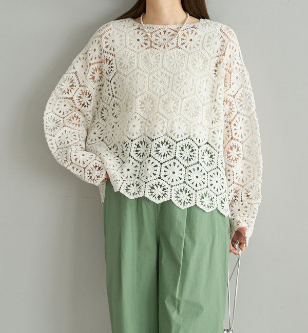  「カギ針編み風2WAYカーディガン」|カーディガン|