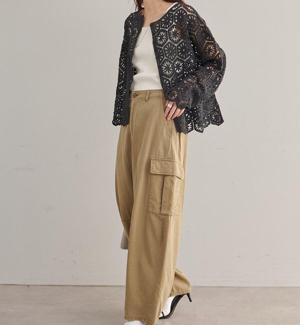  「カギ針編み風2WAYカーディガン」|カーディガン|