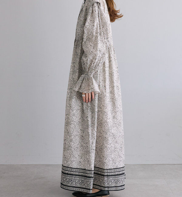  「インドコットンボイルボタニカルプリントワンピース」|ワンピース|