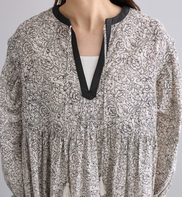  「インドコットンボイルボタニカルプリントワンピース」|ワンピース|