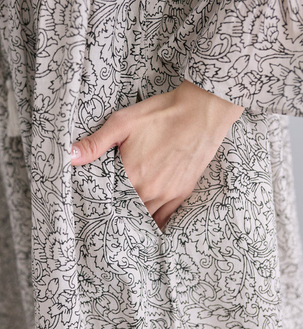  「インドコットンボイルボタニカルプリントワンピース」|ワンピース|