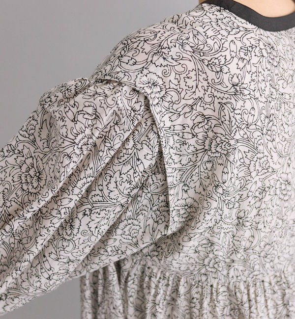  「インドコットンボイルボタニカルプリントワンピース」|ワンピース|