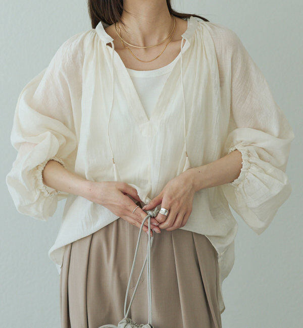  「【25th】シアーシルクコットンスキッパーブラウス」|シャツ・ブラウス|