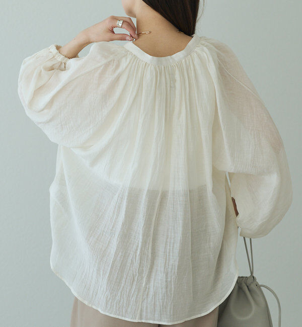  「【25th】シアーシルクコットンスキッパーブラウス」|シャツ・ブラウス|