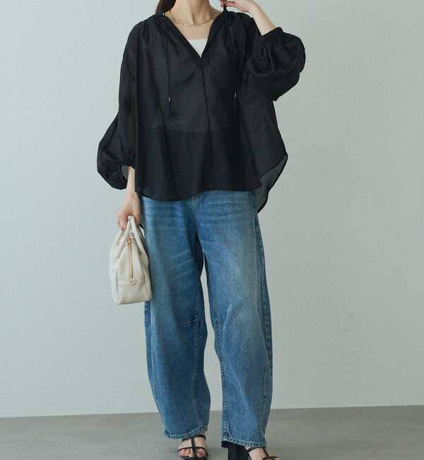  「【25th】シアーシルクコットンスキッパーブラウス」|シャツ・ブラウス|